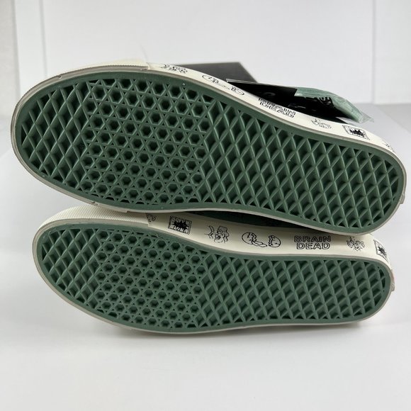 VANS Shoe Men Old Skool Brain Dead Green White Skateboard Sneaker VN0A38G6N9 - Picture 8 of 9